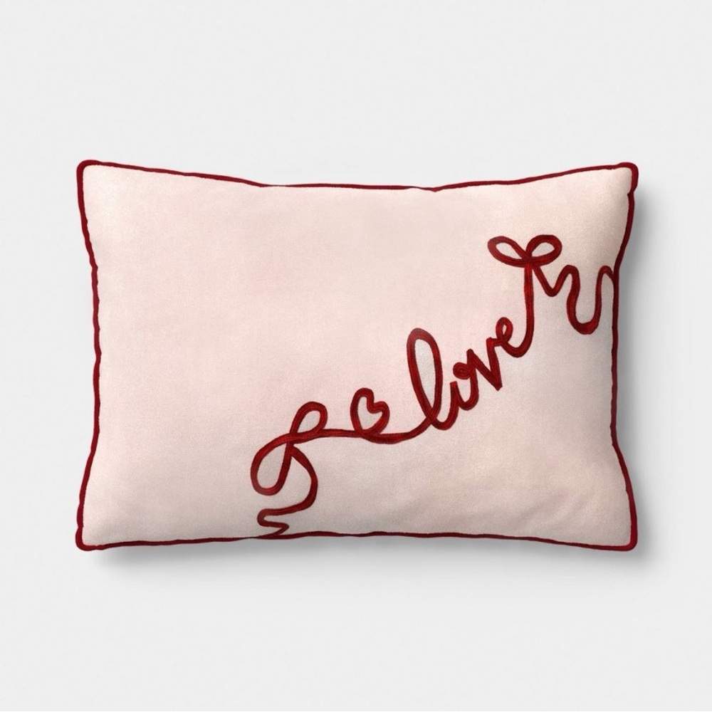 ❤️Velvet Lumbar Love Pillow Threshold NWT